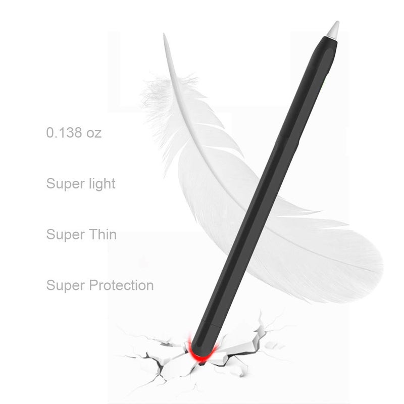 YINVA Case for Apple Pencil Grip for Apple Pencil Accessories Holder for Apple Pencil 2nd Generation Cover Sleeve for Apple Pencil with Protective Nib Cover for iPad Pencil(Black) - Image 3